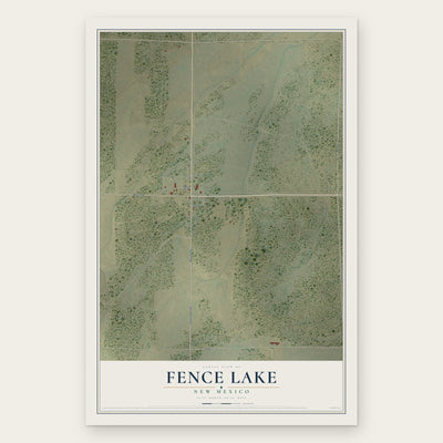 Fence Lake, New Mexico map print, the full design