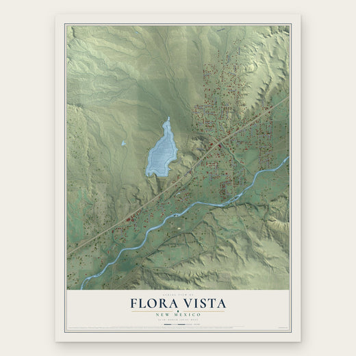 Flora Vista, New Mexico map print, the full design