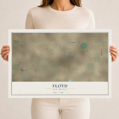 Map of Floyd, New Mexico, 12 x 18 inch unframed archival matte print