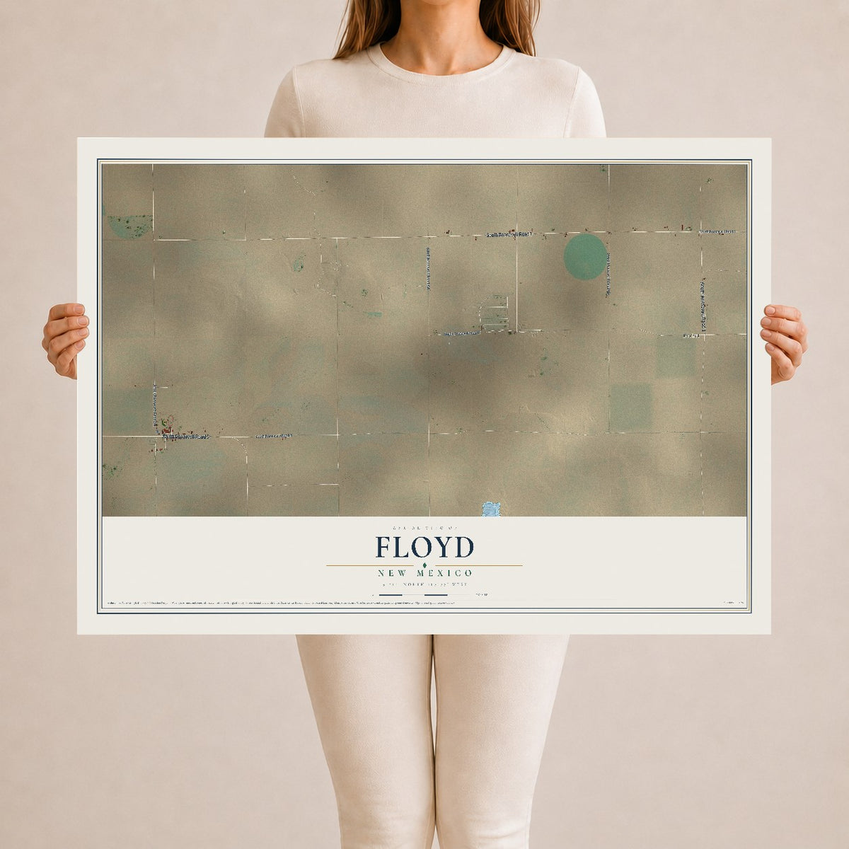 Map of Floyd, New Mexico, 24 x 36 inch unframed archival matte print