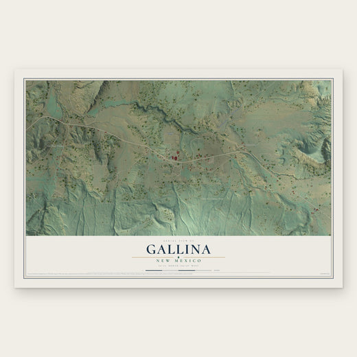 Gallina, New Mexico map print, the full design