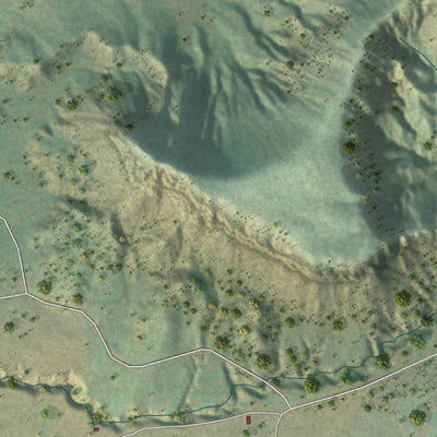 Close-up of the map of Gallina, New Mexico print showing street and building detail