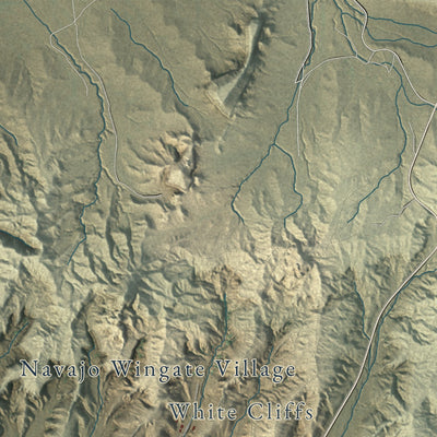 Second close-up of the map of Gallup, New Mexico print showing more streets and buildings