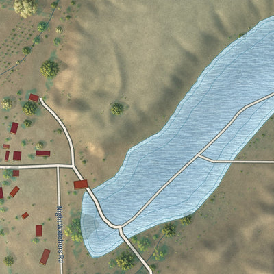 Close-up of the map of Garfield, New Mexico print showing street and building detail