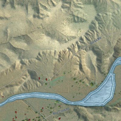 Close-up of the map of Gila, New Mexico print showing street and building detail
