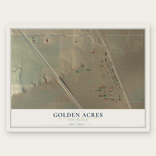 Golden Acres, New Mexico map print, the full design