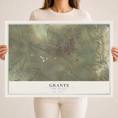 Map of Grants, New Mexico, 18 x 24 inch unframed archival matte print