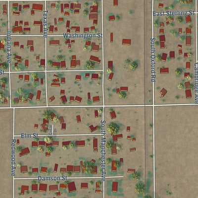 Close-up of the map of Hagerman, New Mexico print showing street and building detail