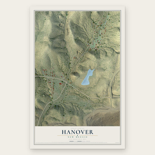 Hanover, New Mexico map print, the full design