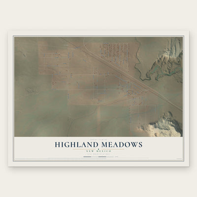 Highland Meadows, New Mexico map print, the full design