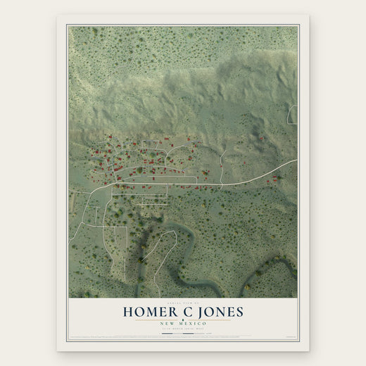 Homer C Jones, New Mexico map print, the full design