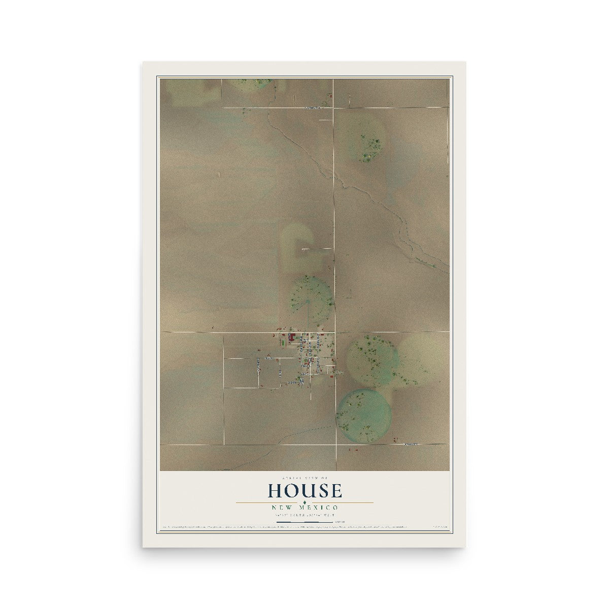 Map of House, New Mexico, 12 x 18 inch unframed archival matte print