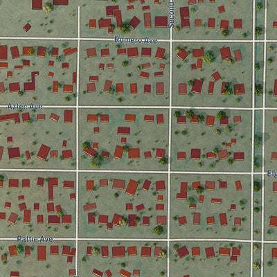 Close-up of the map of Hurley, New Mexico print showing street and building detail