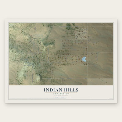 Indian Hills, New Mexico map print, the full design