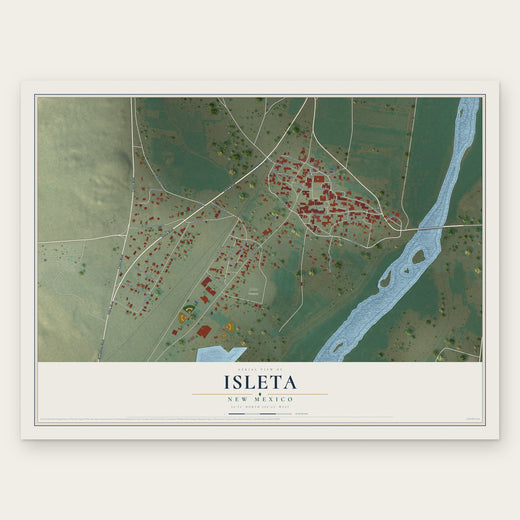 Isleta, New Mexico map print, the full design