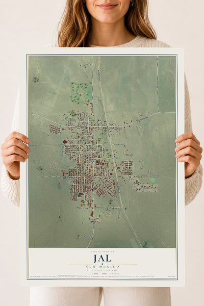 Map of Jal, New Mexico, 18 x 24 inch unframed archival matte print