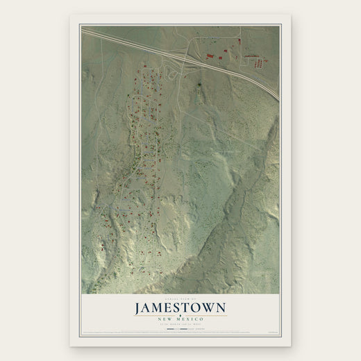 Jamestown, New Mexico map print, the full design
