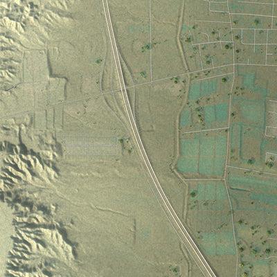 Close-up of the map of Jarales, New Mexico print showing street and building detail