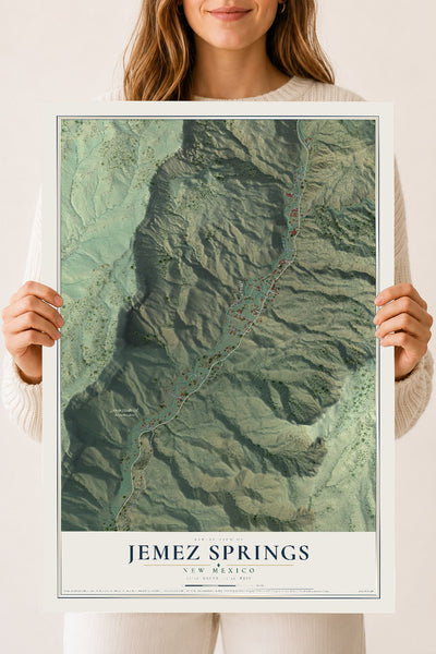 Map of Jemez Springs, New Mexico, 18 x 24 inch unframed archival matte print