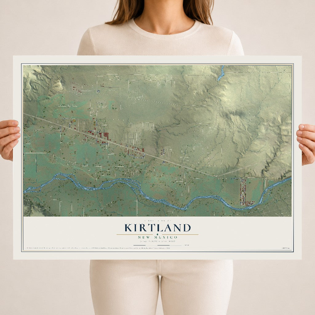 Map of Kirtland, New Mexico, 18 x 24 inch unframed archival matte print