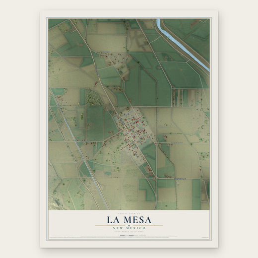 La Mesa, New Mexico map print, the full design