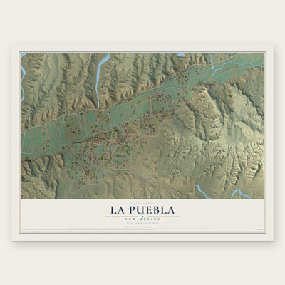 La Puebla, New Mexico map print, the full design