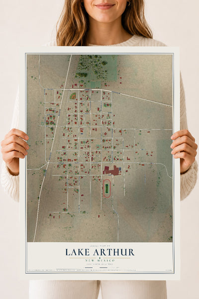 Map of Lake Arthur, New Mexico, 18 x 24 inch unframed archival matte print