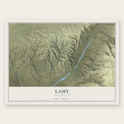 Lamy, New Mexico map print, the full design