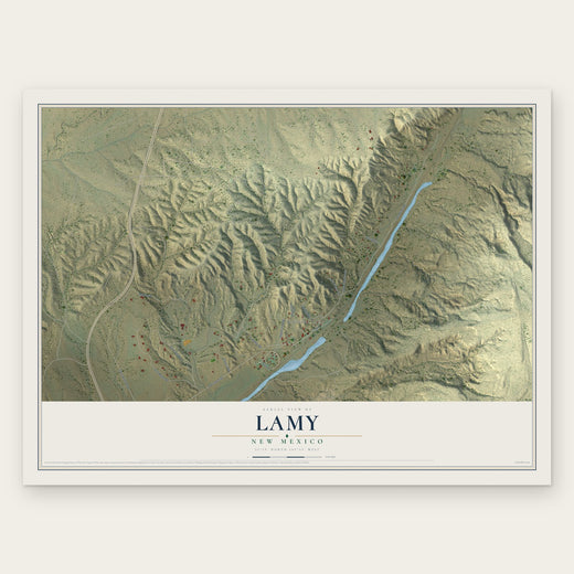Lamy, New Mexico map print, the full design