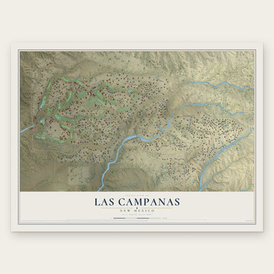 Las Campanas, New Mexico map print, the full design