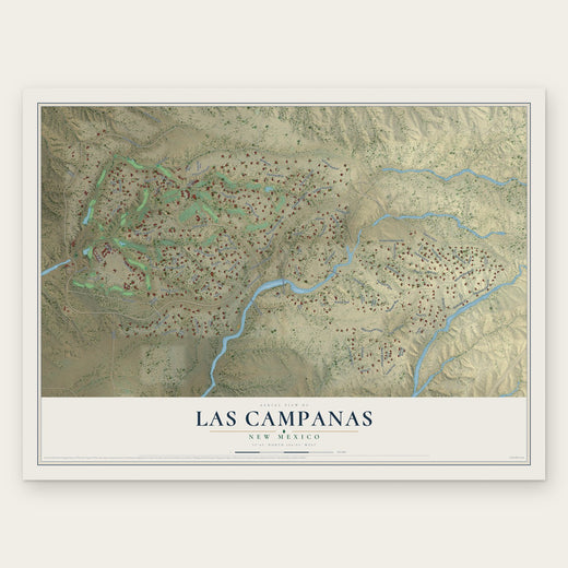 Las Campanas, New Mexico map print, the full design