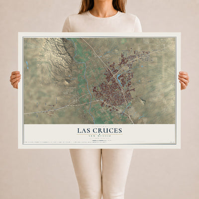 Map of Las Cruces, New Mexico, 24 x 36 inch unframed archival matte print