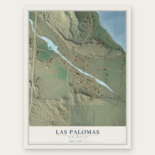 Las Palomas, New Mexico map print, the full design