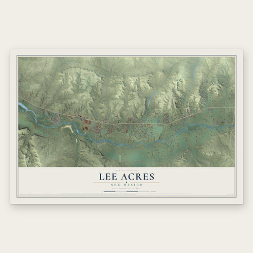 Lee Acres, New Mexico map print, the full design
