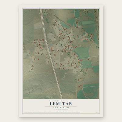 Lemitar, New Mexico map print, the full design