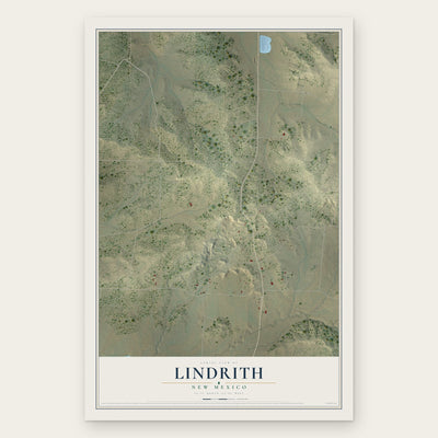 Lindrith, New Mexico map print, the full design