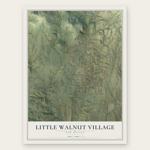 Little Walnut Village, New Mexico map print, the full design
