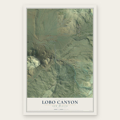 Lobo Canyon, New Mexico map print, the full design