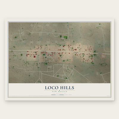 Loco Hills, New Mexico map print, the full design