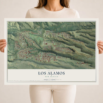 Map of Los Alamos, New Mexico, 18 x 24 inch unframed archival matte print