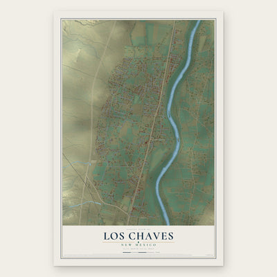 Los Chaves, New Mexico map print, the full design