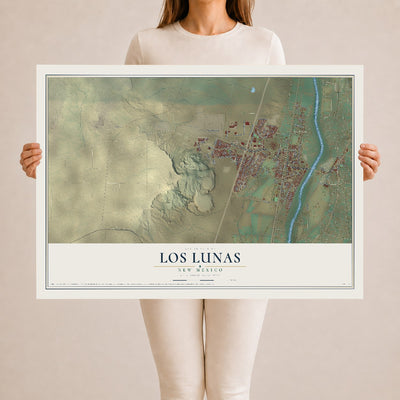 Map of Los Lunas, New Mexico, 24 x 36 inch unframed archival matte print