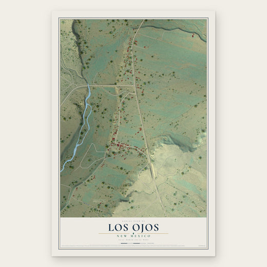 Los Ojos, New Mexico map print, the full design