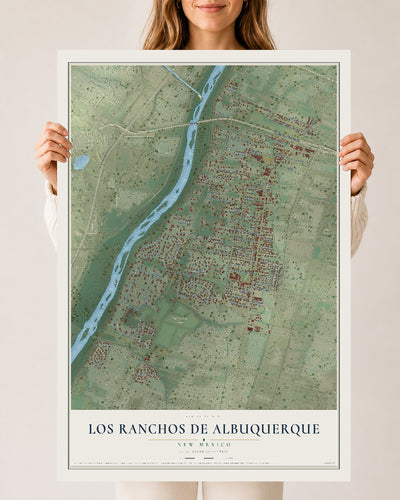 Map of Los Ranchos de Albuquerque, New Mexico, 24 x 36 inch unframed archival matte print