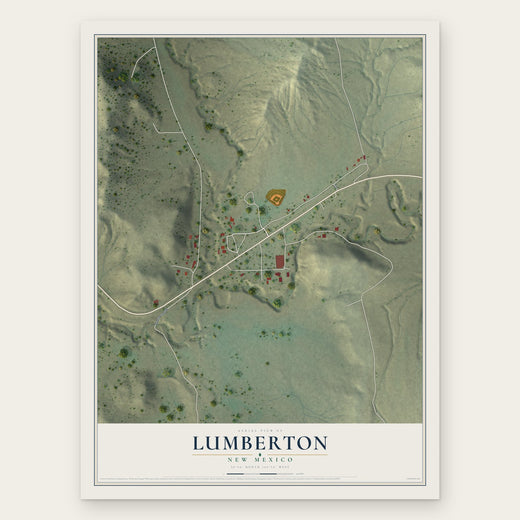 Lumberton, New Mexico map print, the full design
