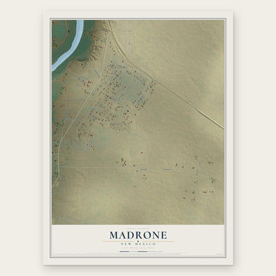 Madrone, New Mexico map print, the full design