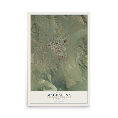 Map of Magdalena, New Mexico, 12 x 18 inch unframed archival matte print
