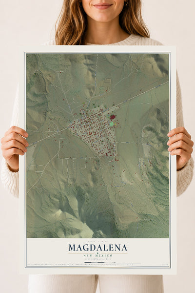 Map of Magdalena, New Mexico, 18 x 24 inch unframed archival matte print