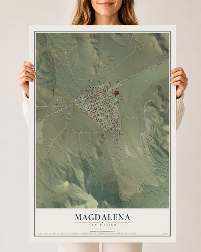Map of Magdalena, New Mexico, 24 x 36 inch unframed archival matte print