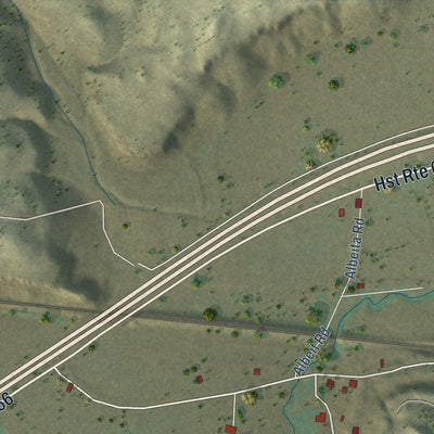 Close-up of the map of McCartys Village, New Mexico print showing street and building detail